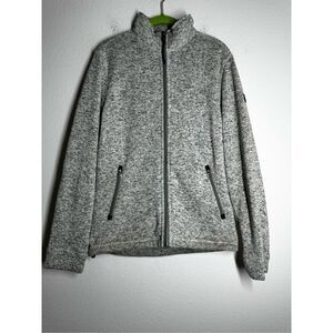 Aigle Knit Fleece Lined Gray Full Zip Size M Made in Switzerland